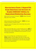 Neuroscience Exam 1 Nygard Pitt&NewLine;Exam Questions and Answers A&plus;&NewLine;Graded 2026&sol;2027 Edition for&NewLine;Guaranteed Distinction Success&NewLine;What are the 4 main parts of a neuron&quest; -Dendrites&comma; Soma&lpar;Cell&NewLine;body&rpar;&comma; Axon&comma; Axon Terminals&NewLine;What do the dendrites do&quest; What are spi