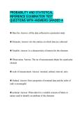 PROBABILITY AND STATISTICAL&NewLine;INFERENCE EXAMINATION TEST&NewLine;QUESTIONS WITH ANSWERS GRADED A
