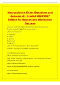Neuroscience Exam Questions and&NewLine;Answers A&plus; Graded 2026&sol;2027&NewLine;Edition for Guaranteed Distinction&NewLine;Success&NewLine;science of understanding the development&comma; chemistry&comma; structure&comma;&NewLine;function and pathology of the nervous system&NewLine;what is neuroscience&quest;&NewLine;1&period; molecular&NewLine;