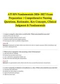 ATI RN Fundamentals 2026&ndash;2027 Exam Preparation &vert; Comprehensive Nursing Questions&comma; Rationales&comma; Key Concepts&comma; Clinical Judgment & Fundamentals