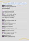 WGU D487 Secure Software Design Assessment &vert; Questions&NewLine;with 100&percnt; Verified Answers &vert; Latest Update 2026&sol;2027