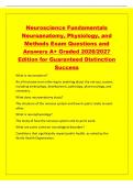 Neuroscience Fundamentals&NewLine;Neuroanatomy&comma; Physiology&comma; and&NewLine;Methods Exam Questions and&NewLine;Answers A&plus; Graded 2026&sol;2027&NewLine;Edition for Guaranteed Distinction&NewLine;Success&NewLine;What is neuroscience&quest;&NewLine;An all-inclusive term referring to anything about the nervous system&comma;&NewLine;i
