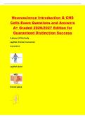 Neuroscience Introduction & CNS&NewLine;Cells Exam Questions and Answers&NewLine;A&plus; Graded 2026&sol;2027 Edition for&NewLine;Guaranteed Distinction Success&NewLine;3 planes of the body&NewLine;sagittal&comma; frontal&comma; transverse&NewLine;transverse