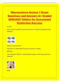 Neuroscience lecture 1 Exam&NewLine;Questions and Answers A&plus; Graded&NewLine;2026&sol;2027 Edition for Guaranteed&NewLine;Distinction Success&NewLine;CT Scan&NewLine;Uses X-rays to quickly show brain structure&comma; ideal for emergencies like&NewLine;bleeding&period;