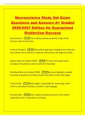Neuroscience Study Set Exam&NewLine;Questions and Answers A&plus; Graded&NewLine;2026&sol;2027 Edition for Guaranteed&NewLine;Distinction Success&NewLine;Neuroscience -The multidisciplinary scientific study of the&NewLine;nervous system and brain&period;&NewLine;Levels of Analysis - Hierarchical approach ranging