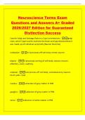 Neuroscience Terms Exam&NewLine;Questions and Answers A&plus; Graded&NewLine;2026&sol;2027 Edition for Guaranteed&NewLine;Distinction Success&NewLine;Camillo Golgi and Santiago Ramon y Cajal contributions -golgi&NewLine;stain&comma; which Cajal used to examine the brain and hypothesized that it&NewLine;was made