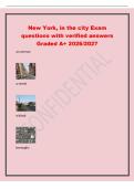 New York&comma; in the city Exam&NewLine;questions with verified answers&NewLine;Graded A&plus; 2026&sol;2027