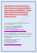 NSG 3130 Exam 4 Comprehensive Test Bank&colon; Fundamental Concepts & Skills for Nursing Practice II &lpar;2026&sol;2027&rpar; &vert; Verified Q&As&comma; Detailed Clinical Rationales & NCLEX-Style Review for Guaranteed Academic Success