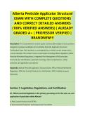 Alberta Pesticide Applicator Structural &NewLine;EXAM WITH COMPLETE QUESTIONS &NewLine;AND CORRECT DETAILED ANSWERS &NewLine;&lpar;100&percnt; VERIFIED ANSWERS&rpar; &vert; ALREADY &NewLine;GRADED A&plus; &vert; PROFESSOR VERIFIED &vert; &NewLine;BRANDNEW&excl;&excl;&excl; 