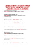 CRASH COURSE STUDY GUIDE EXAM &NewLine;QUESTIONS & ANSWERS &vert; LATEST &NewLine;ALREADY GRADED A&plus; 2026&vert;2027