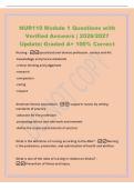 NUR110 Module 1 Questions with&NewLine;Verified Answers &vert; 2026&sol;2027&NewLine;Update&vert; Graded A&plus; 100&percnt; Correct&NewLine;Nursing -specialized and diverse profession&period; science and Art&period;&NewLine;-knowledege and pracice standards&NewLine;-critical thinking and judgement&NewLine;-research&NewLine;-compassion&NewLine;-cari