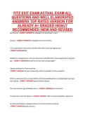 FITZ EXIT EXAM ACTUAL EXAM ALL &NewLine;QUESTIONS AND WELL ELABORATED &NewLine;ANSWERS TOP RATED VERSION FOR &NewLine;ALREADY A&plus; GRADED HIGHLY &NewLine;RECOMMENDED &vert;NEW AND REVISED