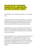 PROCORE PROJECT MANAGEMENT&NewLine;EXAMINATION TEST QUESTIONS WITH&NewLine;SOLUTIONS 100 PERCENT CORRECT