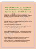 NURS 104 EXAM 2 ULL Questions&NewLine;with Verified Answers &vert; 2026&sol;2027&NewLine;Update&vert; Graded A&plus; 100&percnt; Correct&NewLine;Educational Trends -Shifts in conditions and concerns that&NewLine;emerge from and influence various aspects of society&semi; broad changes in&NewLine;the US and the world that