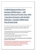CRNFA Certified Registered Nurse First Assistant Exam 2026 &vert; 100 Advanced Practice Questions & Detailed Rationales &vert; Complete Study Guide