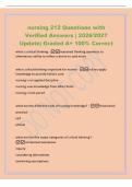 nursing 212 Questions with&NewLine;Verified Answers &vert; 2026&sol;2027&NewLine;Update&vert; Graded A&plus; 100&percnt; Correct&NewLine;what is critical thinking -reasoned thinking openness to&NewLine;alternatives ability to reflect a desire to seek truth&NewLine;why is critical thinking important for nurses -nurs