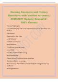 Nursing Concepts and History&NewLine;Questions with Verified Answers &vert;&NewLine;2026&sol;2027 Update&vert; Graded A&plus;&NewLine;100&percnt; Correct&NewLine;Florence Nightingale&NewLine;Lady with the Lamp&semi; first nurse researcher&semi; focused on cleanliness and&NewLine;fresh air&NewLine;Clara Barton&NewLine;Organized the Red Cross&NewLine;Lin