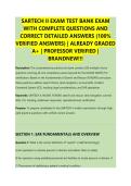 SARTECH II EXAM TEST BANK EXAM &NewLine;WITH COMPLETE QUESTIONS AND &NewLine;CORRECT DETAILED ANSWERS &lpar;100&percnt; &NewLine;VERIFIED ANSWERS&rpar; &vert; ALREADY GRADED &NewLine;A&plus; &vert; PROFESSOR VERIFIED &vert; &NewLine;BRANDNEW&excl;&excl;&excl; 