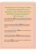 Nursing Exam 2 Concepts&comma; Safety&comma;&NewLine;and Evidence-Based Practice&NewLine;Questions with Verified Answers &vert;&NewLine;2026&sol;2027 Update&vert; Graded A&plus;&NewLine;100&percnt; Correct&NewLine;Florence Nightingale -Considered the founder of Nursing&semi; wrote&NewLine;that the goal of nursing was 'to put the pa