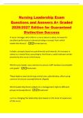 Nursing Leadership Exam&NewLine;Questions and Answers A&plus; Graded&NewLine;2026&sol;2027 Edition for Guaranteed&NewLine;Distinction Success&NewLine;A nurse manager who informs a nurse about a salary increase for&NewLine;excellent performance is demonstrating a concept from which&NewLine;leadership theor