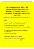 Nursing Leadership NUR 4120&NewLine;Chapter 2 Exam Questions and&NewLine;Answers A&plus; Graded 2026&sol;2027&NewLine;Edition for Guaranteed Distinction&NewLine;Success&NewLine;Which represents the management functions that are incorporated into&NewLine;the management&NewLine;process&quest;&NewLine;a&period; Planning&comma; directing&comma; or