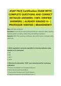 ASAP PACE Certification EXAM WITH &NewLine;COMPLETE QUESTIONS AND CORRECT &NewLine;DETAILED ANSWERS &lpar;100&percnt; VERIFIED &NewLine;ANSWERS&rpar; &vert; ALREADY GRADED A&plus; &vert; &NewLine;PROFESSOR VERIFIED &vert; BRANDNEW&excl;&excl;&excl; &NewLine;Title&colon; ASAP PACE Certification 