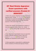 NY Real Estate Appraiser&NewLine;Exam questions with&NewLine;verified answers Graded A&plus;&NewLine;2026&sol;2027&NewLine;1&period; What is the purpose of the New York State Real Estate&NewLine;Appraiser Exam - Answer The purpose&NewLine;of the exam is to assess the knowledge and competency&NewLine;of individuals seek
