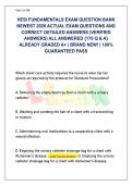 HESI Fundamentals Exam Matrix Blueprint &lpar;Latest 2026&rpar; &vert; 170 Unique Q&As & Clinical Care Rationales