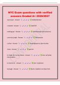 NYC Exam questions with verified&NewLine;answers Graded A&plus; 2026&sol;2027&NewLine;skyscraper - Answer Wolkenkratzer&NewLine;crowded - Answer &uuml;berf&uuml;llt&NewLine;melting pot - Answer Schmelztiegel &lpar;der Kulturen&rpar;&NewLine;concrete jungle - Answer Betonw&uuml;ste&NewLine;curfew - Answer Ausgangssperre&comma; Sperrstun