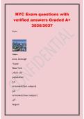 NYC Exam questions with&NewLine;verified answers Graded A&plus;&NewLine;2026&sol;2027