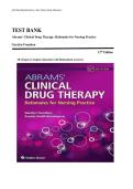Abrams' Clinical Drug Therapy 12th Edition&colon; Complete Exam Test Bank with Rationales by Geralyn Frandsen