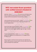 NYC real estate Exam questions&NewLine;with verified answers Graded A&plus;&NewLine;2026&sol;2027&NewLine;Redlining - Answer A process by which banks draw&NewLine;lines on a map and refuse to lend money to purchase or improve&NewLine;property within the boundaries for discriminatory reasons&period;&NewLine;Commu