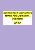 Psychopharmacology Module 8 Study Guide PDF &vert; Comprehensive Exam Review&comma; Practice Questions&comma; Answers & Rationales 2026&sol;2027&NewLine;