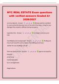 NYC REAL ESTATE Exam questions&NewLine;with verified answers Graded A&plus;&NewLine;2026&sol;2027&NewLine;security deposit - Answer Money paid to a landlord&NewLine;to cover potential cleaning costs at the end of the lease&comma; as well as any&NewLine;damages the property suffered during occupancy&NewLine;orgi
