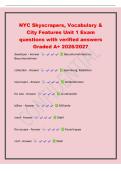 NYC Skyscrapers&comma; Vocabulary &&NewLine;City Features Unit 1 Exam&NewLine;questions with verified answers&NewLine;Graded A&plus; 2026&sol;2027&NewLine;developer - Answer Bauunternehmer&sol;-in&semi;&NewLine;Bauunternehmen&NewLine;collection - Answer Sammlung&semi; Kollektion&NewLine;skyscraper - Answer Wolkenkratzer&NewLine;