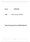 HPE0-S62 HPE Compute Architect PDF Dumps