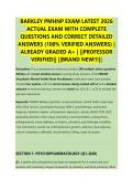 BARKLEY PMHNP EXAM LATEST 2026 &NewLine;ACTUAL EXAM WITH COMPLETE &NewLine;QUESTIONS AND CORRECT DETAILED &NewLine;ANSWERS &lpar;100&percnt; VERIFIED ANSWERS&rpar; &vert; &NewLine;ALREADY GRADED A&plus; &vert; &vert;&vert;PROFESSOR &NewLine;VERIFIED&vert;&vert; &vert;&vert;BRAND NEW&excl;&excl;&excl;&vert;&vert; 