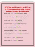 NYC The world in a city &lpar;p&period; 207 - p&period;&NewLine;211&rpar; Exam questions with verified&NewLine;answers Graded A&plus; 2026&sol;2027&NewLine;diverse - Answer unterschiedlich&comma; vielf&auml;ltig&NewLine;ethnic - Answer ethnisch&comma; Volkscomma - Answer das Komma&NewLine;punctuation - Answer die Zeichensetzung
