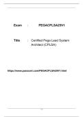 PEGACPLSA25V1 Certified Pega Lead System Architect &lpar;CPLSA&rpar; PDF Dumps