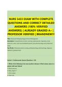 NURS 5433 EXAM WITH COMPLETE &NewLine;QUESTIONS AND CORRECT DETAILED &NewLine;ANSWERS &lpar;100&percnt; VERIFIED &NewLine;ANSWERS&rpar; &vert; ALREADY GRADED A&plus; &vert; &NewLine;PROFESSOR VERIFIED &vert; BRANDNEW&excl;&excl;&excl; 