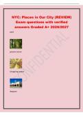 NYC&colon; Places in Our City &lpar;REVIEW&rpar;&NewLine;Exam questions with verified&NewLine;answers Graded A&plus; 2026&sol;2027