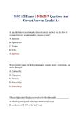BIOS 252 Exam 1 2026&sol;2027 Questions And Correct Answers Graded A&plus;