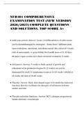 NUR401 COMPREHENSIVE&NewLine;EXAMINATION TEST &lpar;NEW VERSION&NewLine;2026&sol;2027&rpar; COMPLETE QUESTIONS&NewLine;AND SOLUTIONS&period; TOP SCORE A&plus;