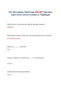 SCI 220 Anatomy Final Exam 2026&sol;2027 Questions And Correct Answers Graded A&plus; Nightingale&NewLine;&NewLine;