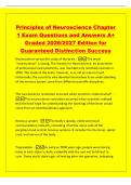 Principles of Neuroscience Chapter&NewLine;1 Exam Questions and Answers A&plus;&NewLine;Graded 2026&sol;2027 Edition for&NewLine;Guaranteed Distinction Success&NewLine;Neuroscience versus the study of the brain -The word&NewLine;"neuroscience" is young&period; The Society for Neuroscience&comma; a