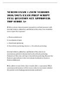 NUR390 EXAM 1 &lpar;NEW VERSION&NewLine;2026&sol;2027&rpar; EXAM PREP SCRIPT&NewLine;FULL QUESTION SET APPROVED&period;&NewLine;TOP SCORE A&plus;