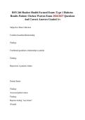 BSN 246 Shadow Health Focused Exam&colon; Type 1 Diabetes Results Patient&colon; Chelsea Warren Exam 2026&sol;2027 Questions And Correct Answers Graded A&plus;&NewLine;&NewLine;