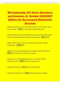 RN leadership ATI Exam Questions&NewLine;and Answers A&plus; Graded 2026&sol;2027&NewLine;Edition for Guaranteed Distinction&NewLine;Success&NewLine;manager confronts a nurse with smell of alcohol on her breath&period; which&NewLine;action to take&quest; - set up formal meeting within 24 hr&NewLine;client requests pai