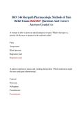 BSN 346 Sherpath Pharmacologic Methods of Pain Relief Exam 2026&sol;2027 Questions And Correct Answers Graded A&plus;