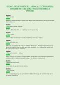 SNC4M1 EXAM REVIEW U2 - MEDICAL TECHNOLOGIES&NewLine;UPDATED ACTUAL QUESTIONS AND CORRECT&NewLine;ANSWERS